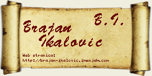 Brajan Ikalović vizit kartica